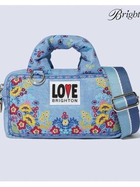 Brighton Blue Floral Bandana Love Crossbody Bag